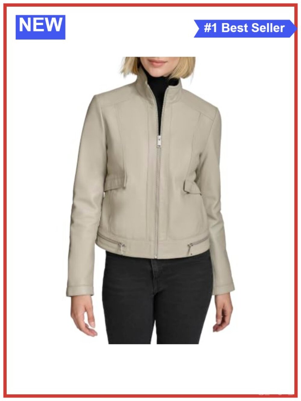 Rowan Racer Lamb Leather Jacket Moto Zip Women